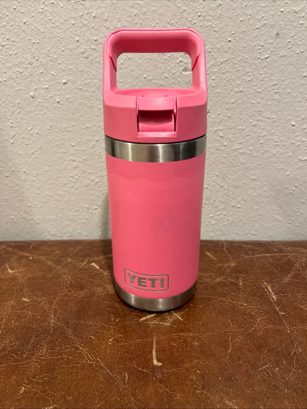 Yeti Pink Insulated Rambler Bottle with Handle 12 oz